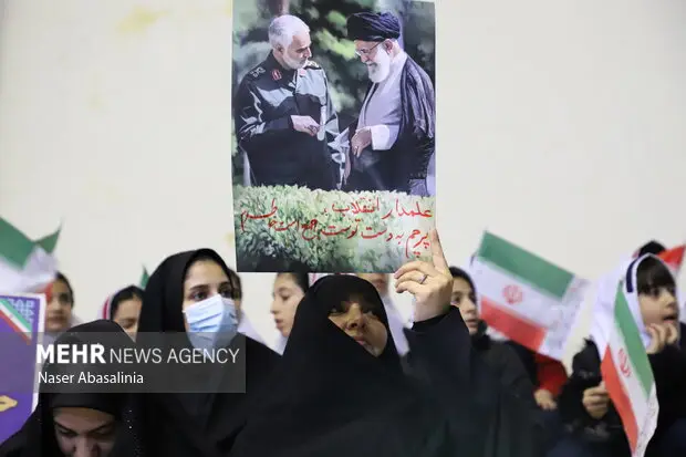 مراسم بزرگداشت حماسه ۹ دی و سالگرد شهادت حاج قاسم در جوانرود