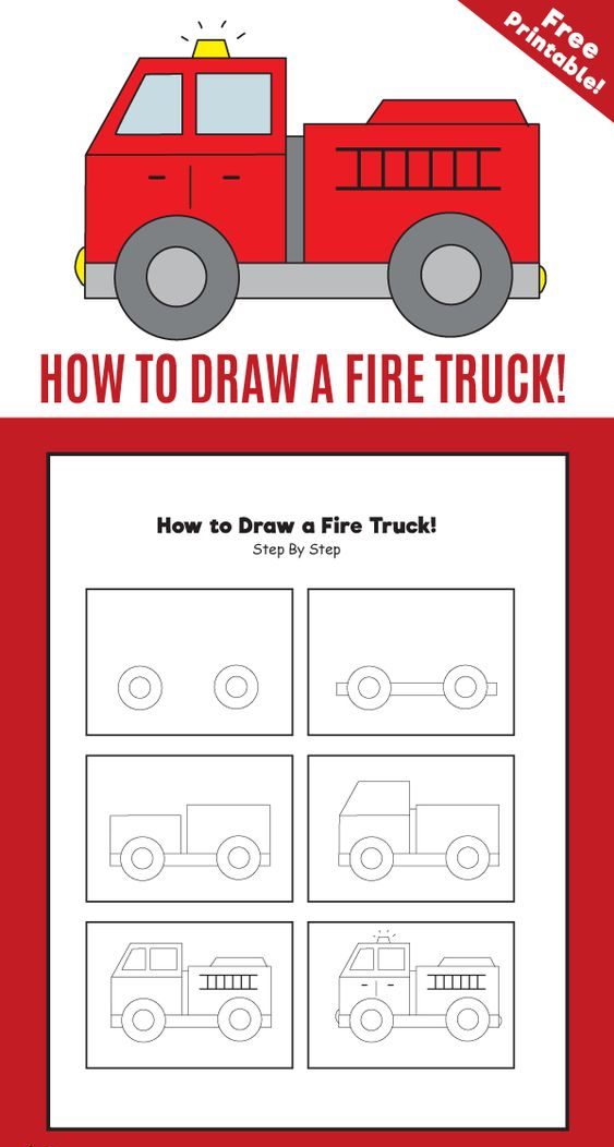 نقاشی ماشین آتش نشانی برای کودکان