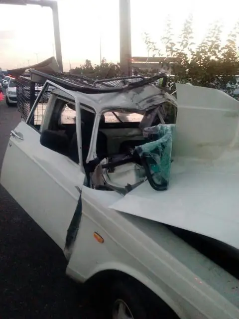 تصادف مرگبار وانت در بزرگراه چراغچی مشهد؛ راننده جان خود را از دست داد