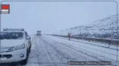 بارش بی‌سابقه برف در محور ازنا – اراک، تردد را مختل کرد!