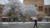 چشم‌انداز جادویی برف در آرامگاه بوعلی سینا همدان که دل‌ها را می‌رباید!
