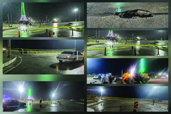 فرونشست ناگهانی زمین؛ ورودی شهر اسیر در فارس به‌خاطر ایمنی مسدود شد!