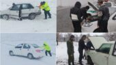 برف شدید در جاده‌های اردستان؛ پلیس هشدار داد، فقط با زنجیر چرخ عبور کنید!