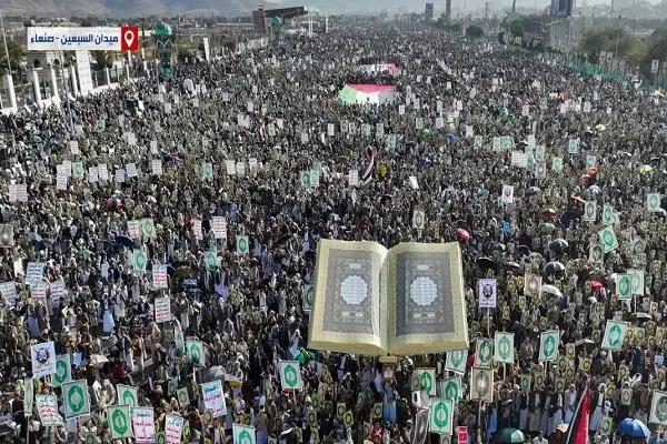 راهپیمایی میلیونی مردم یمن علیه هتک حرمت قرآن و همبستگی بی‌سابقه با غزه