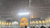 بارش برف جادویی در حرم امام رضا(ع) که دل‌ها را به لرزه درآورد!