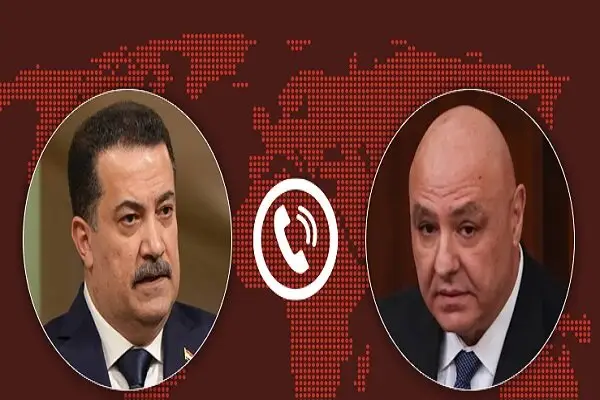 گفتگوی تلفنی نخست‌وزیر عراق با رئیس‌جمهور لبنان؛ کلید تقویت روابط دو ملت در بحبوحه چالش‌های منطقه‌ای
