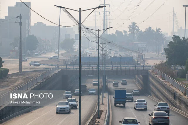 آلودگی هوای خوزستان؛ ۹ شهر در وضعیت هشدار قرمز و نارنجی!