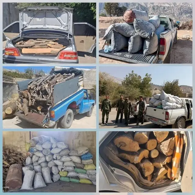 دستگیری قاچاقچیان چوب و ذغال در کولاک و باران سهمگین کهگیلویه و بویراحمد؛ ۴۶۰۰ کیلو هیزم قاچاق توقیف شد