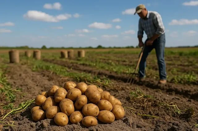 برداشت ۱۰ هزار تن سیب‌زمینی در نهاوند؛ کاهش ۲۰ درصدی سطح کشت اما محصولی پربار!