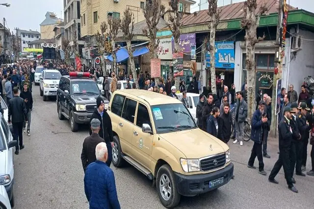 پیکر مطهر شهید امنیت «امیرحسام جوینده» در صومعه‌سرا تشییع شد