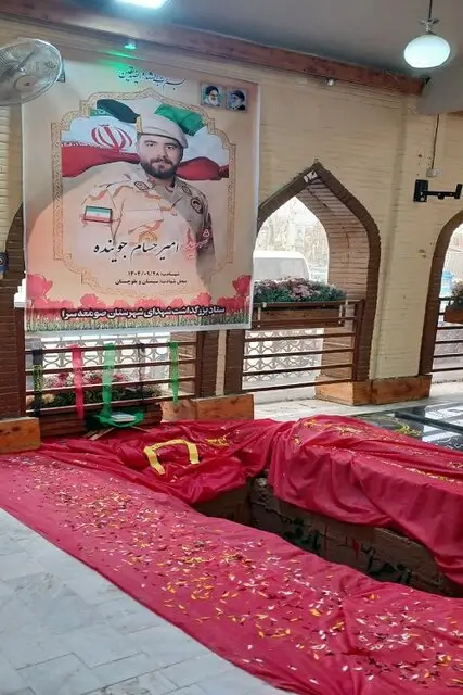 پیکر مطهر شهید امنیت «امیرحسام جوینده» در صومعه‌سرا تشییع شد