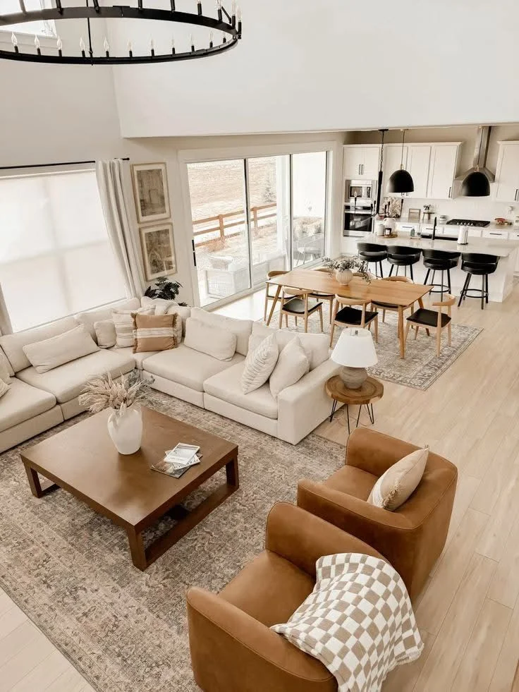 چیدمان پذیرایی مستطیل باریک