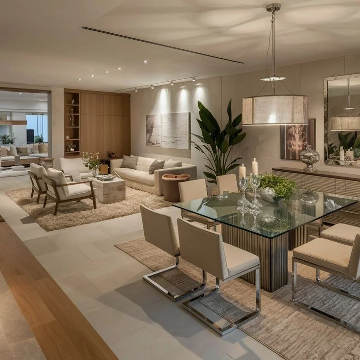 چیدمان پذیرایی مستطیل باریک