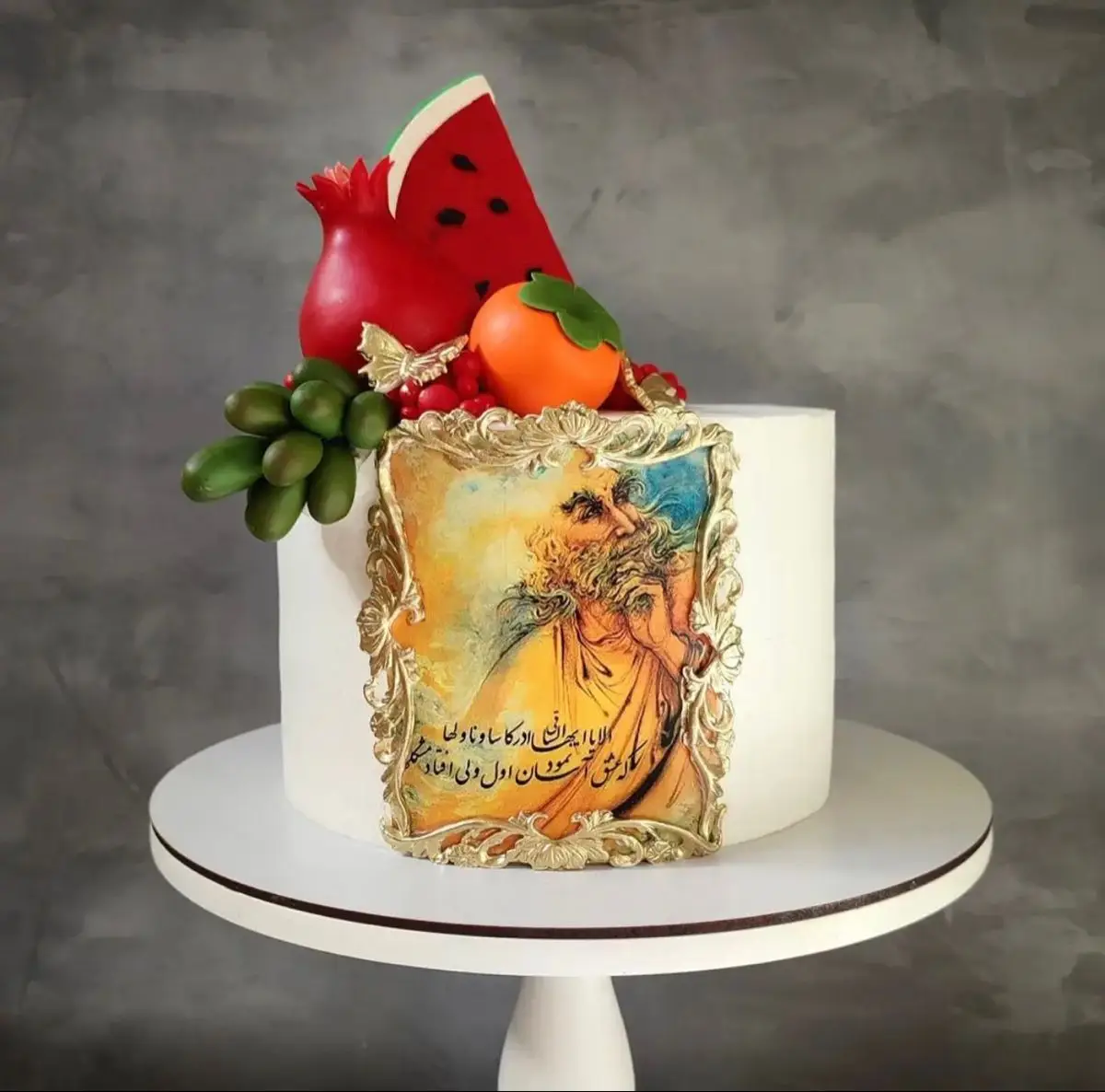 تزیین کیک شب یلدا برای مدرسه