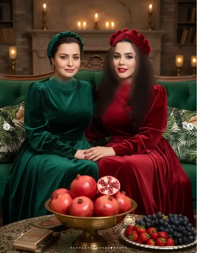 استایل یلدایی بازیگران