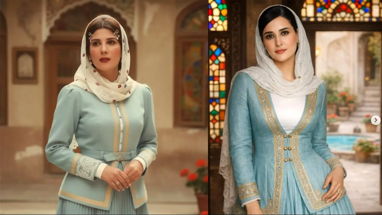 چهره‌های درخشان بازیگران ایرانی در لباس‌های سنتی؛ وقتی هوش مصنوعی هنر را زنده می‌کند!