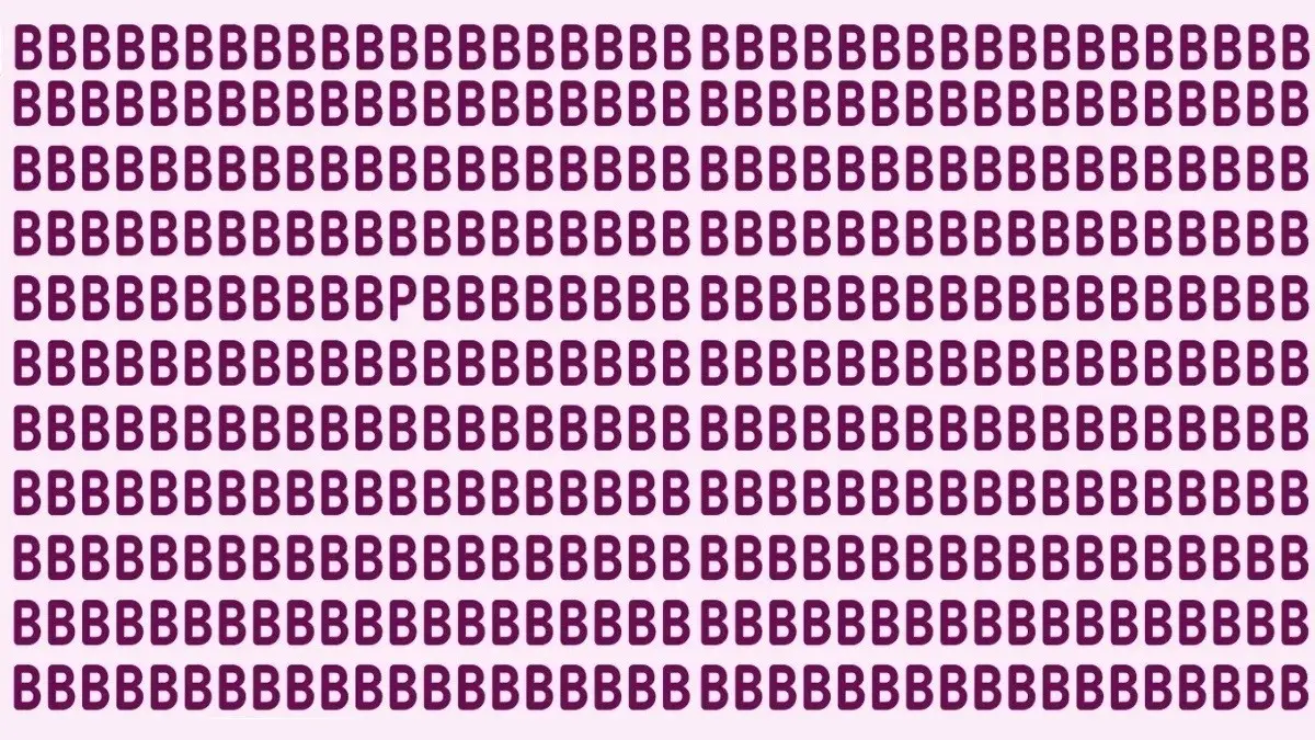 تست بینایی یافتن حرف P بین حروف B