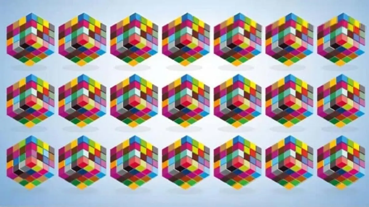 تست بینایی یافتن مکعب متفاوت