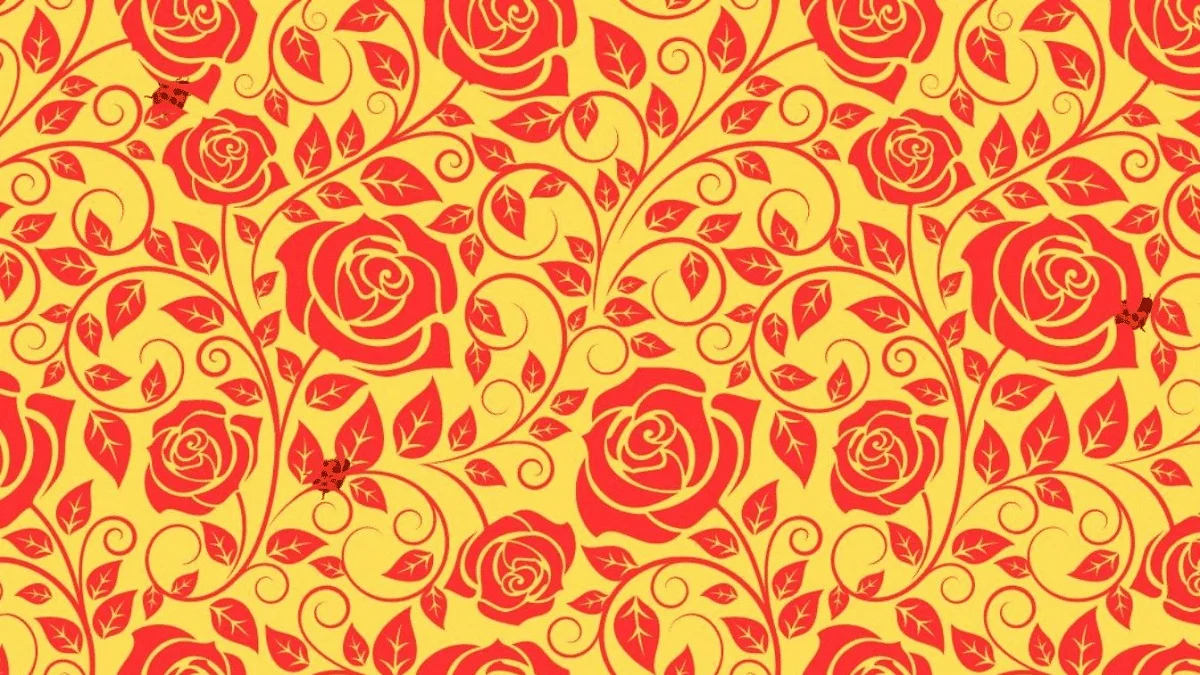 تست بینایی ۳ کفشدوزک در میان گلهای رز