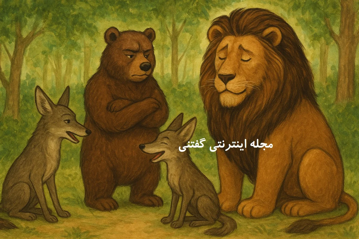 حکایت خرس حسود و شیر باهوش 1