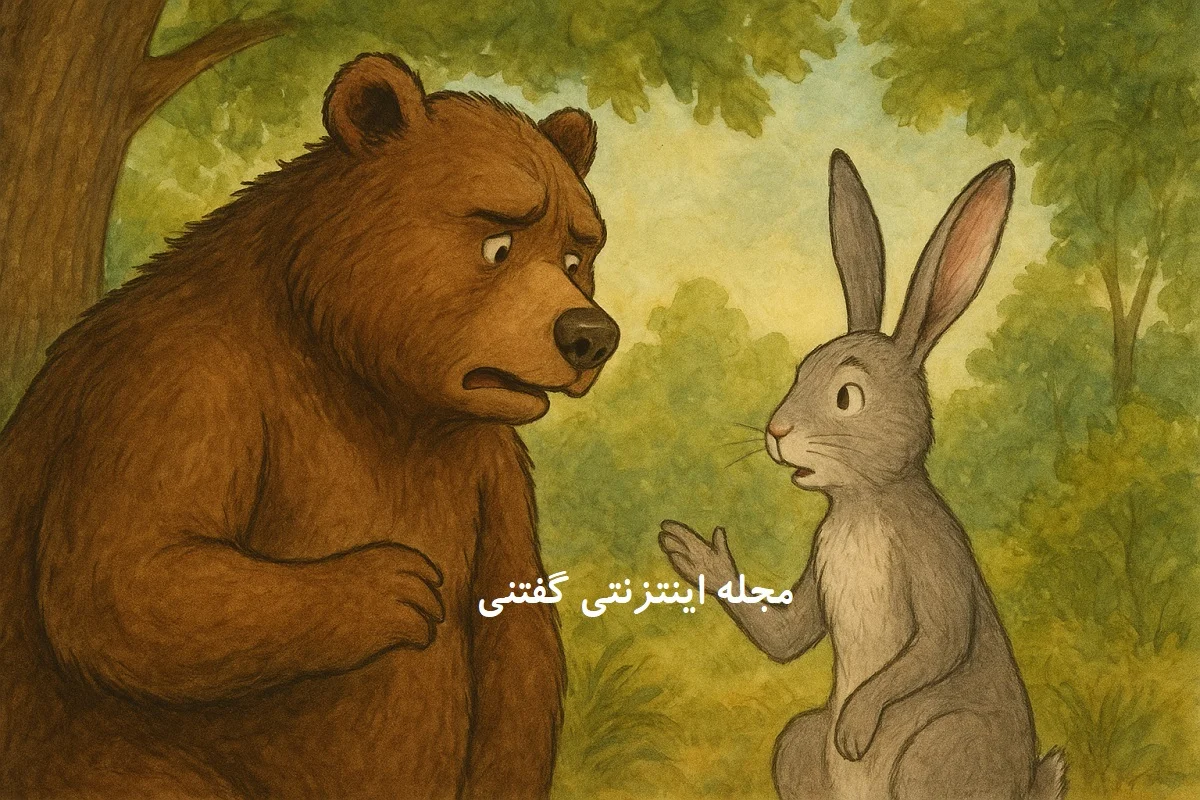 حکایت خرس حسود و شیر باهوش 4