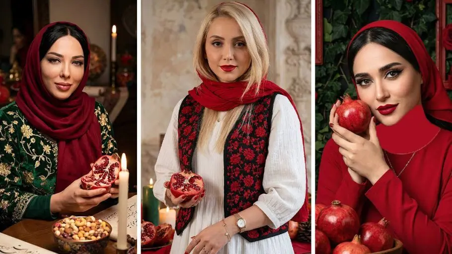 بازیگران ایرانی در لباس‌های سبز و قرمز شب یلدا؛ استایلی که همه را شگفت‌زده کرد!