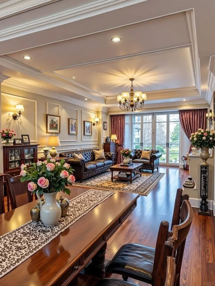 چیدمان پذیرایی مستطیل باریک