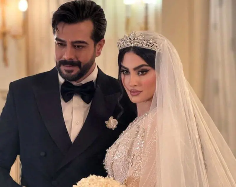نگاهی به لباس عروس مریم مومن / خانم بازیگر با لباس عروس ترند سلطنتی درخشید + عکس