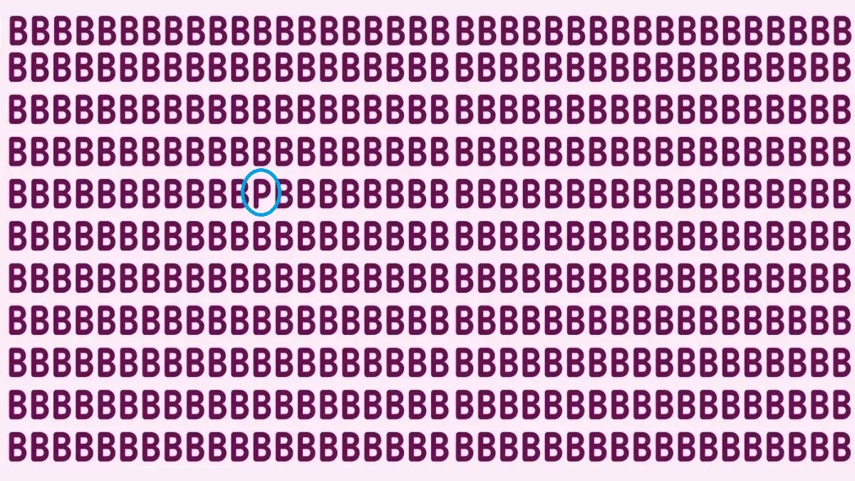 پاسخ تست بینایی یافتن حرف P بین حروف B