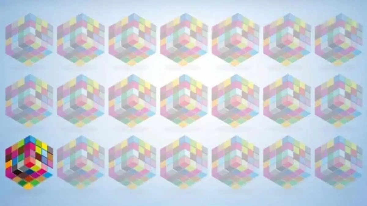 پاسخ تست بینایی یافتن مکعب متفاوت