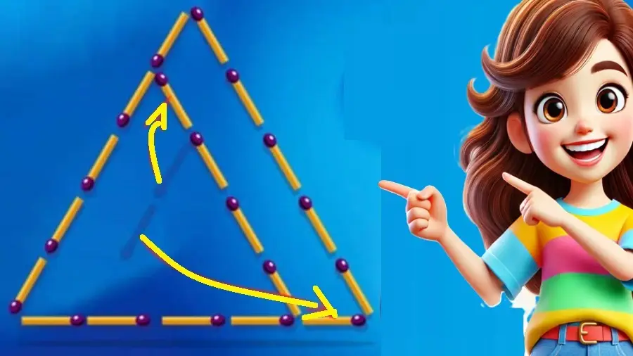 پاسخ ساخت دو مثلث با جابجایی 2 چوب کبریت