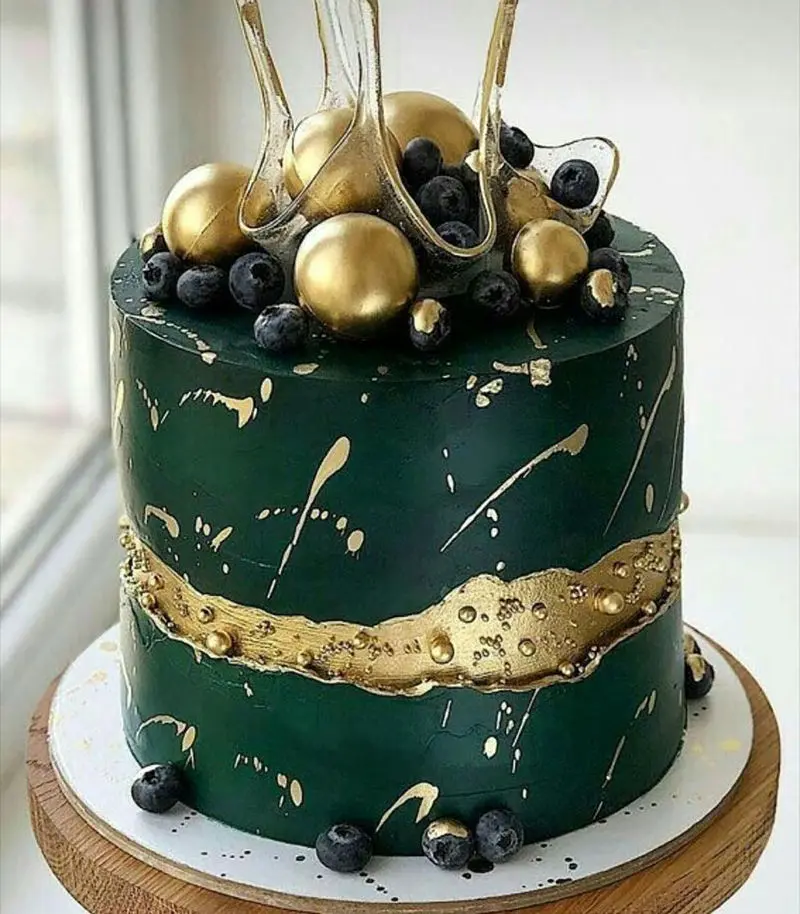 کیک تولد سبز فسفری