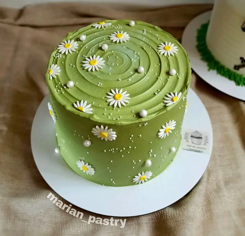 کیک تولد سبز فسفری