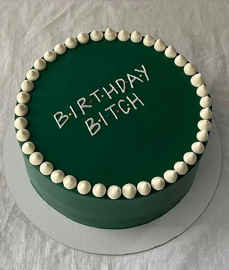 کیک تولد سبز و زرد