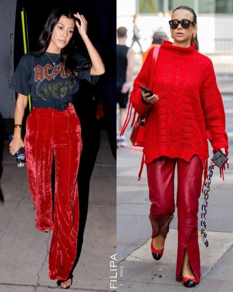 استایل زمستانی با شلوار قرمز