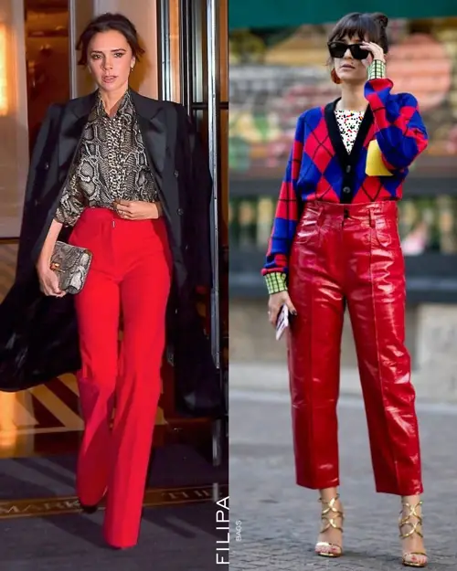 استایل زمستانی با شلوار قرمز