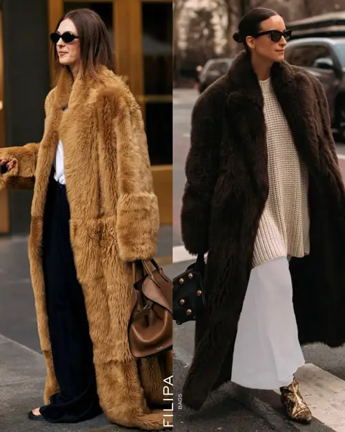 استایل با کت خزدار بلند