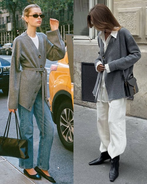 کاردیگن طوسی در استایل پاییزی