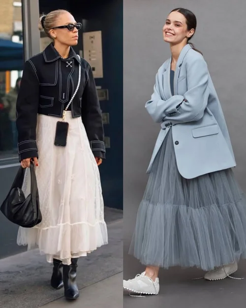 استایل با دامن توری