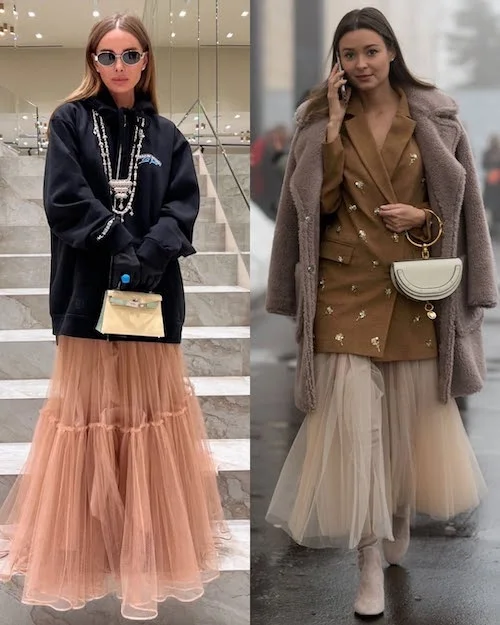 استایل با دامن توری