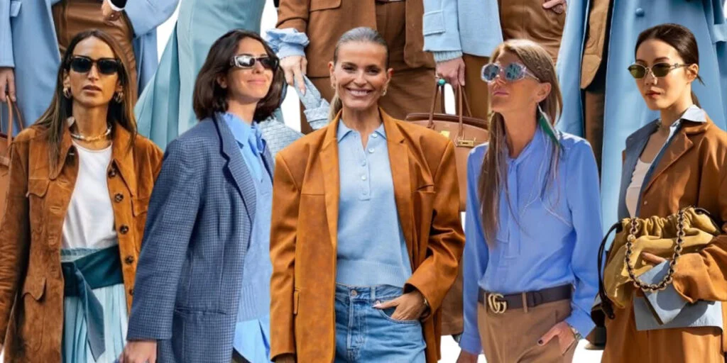 ترکیب رنگ آبی و شتری