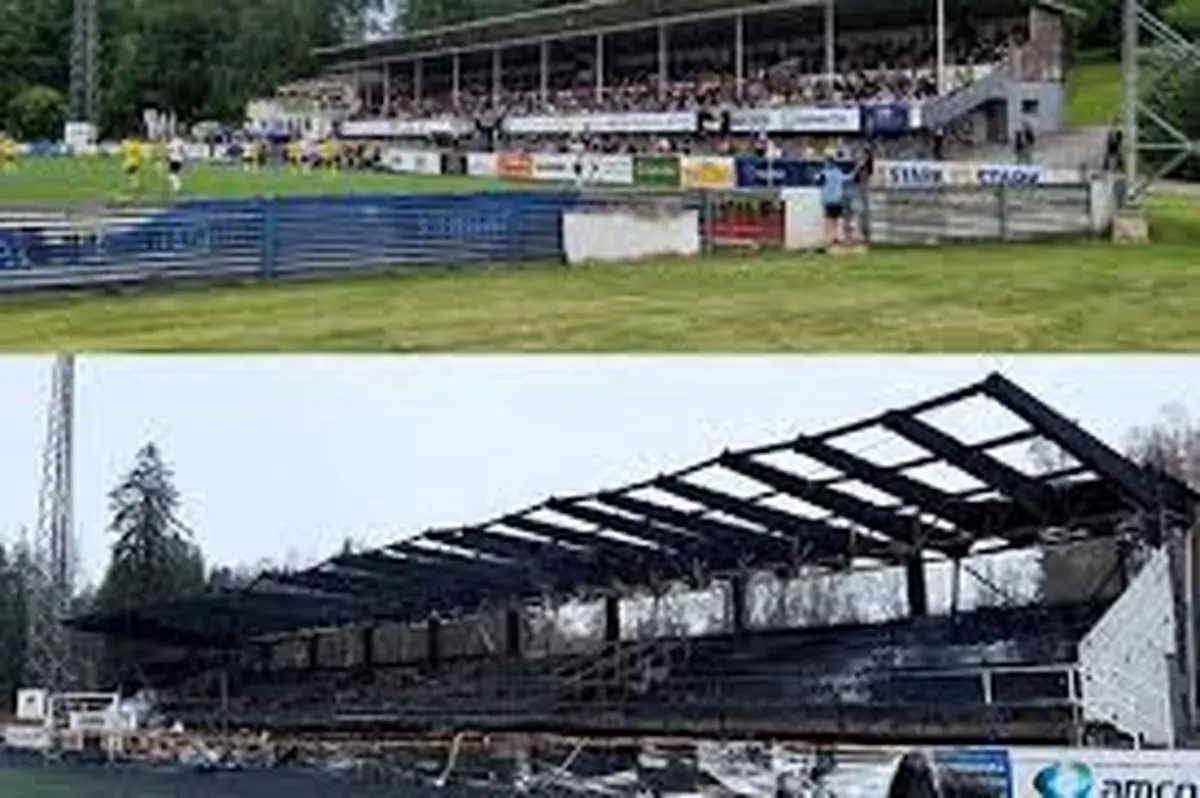 اتفاق شوکه‌کننده در ورزشگاه باشگاه هاکا؛ آتش‌سوزی پس از سقوط تلخ!