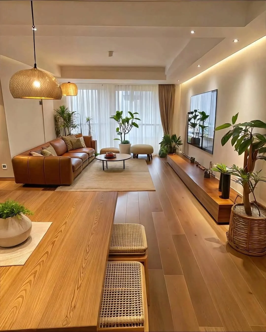 چیدمان پذیرایی مستطیل باریک