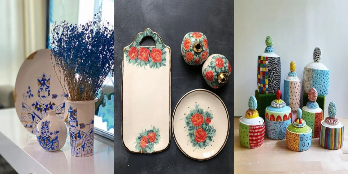 ظروف دکوری سفالی | مدلهای رنگی، طرح‌دار و فانتزی که حالتو خوب می‌کنن!