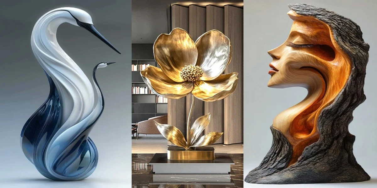 ۳۰ مدل مجسمه بزرگ دکوری که پذیرایی شما را متحول می‌کند!