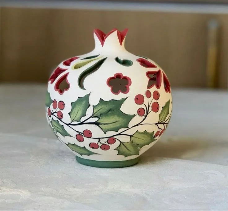 ظروف دکوری سفالی رنگی و طرح دار