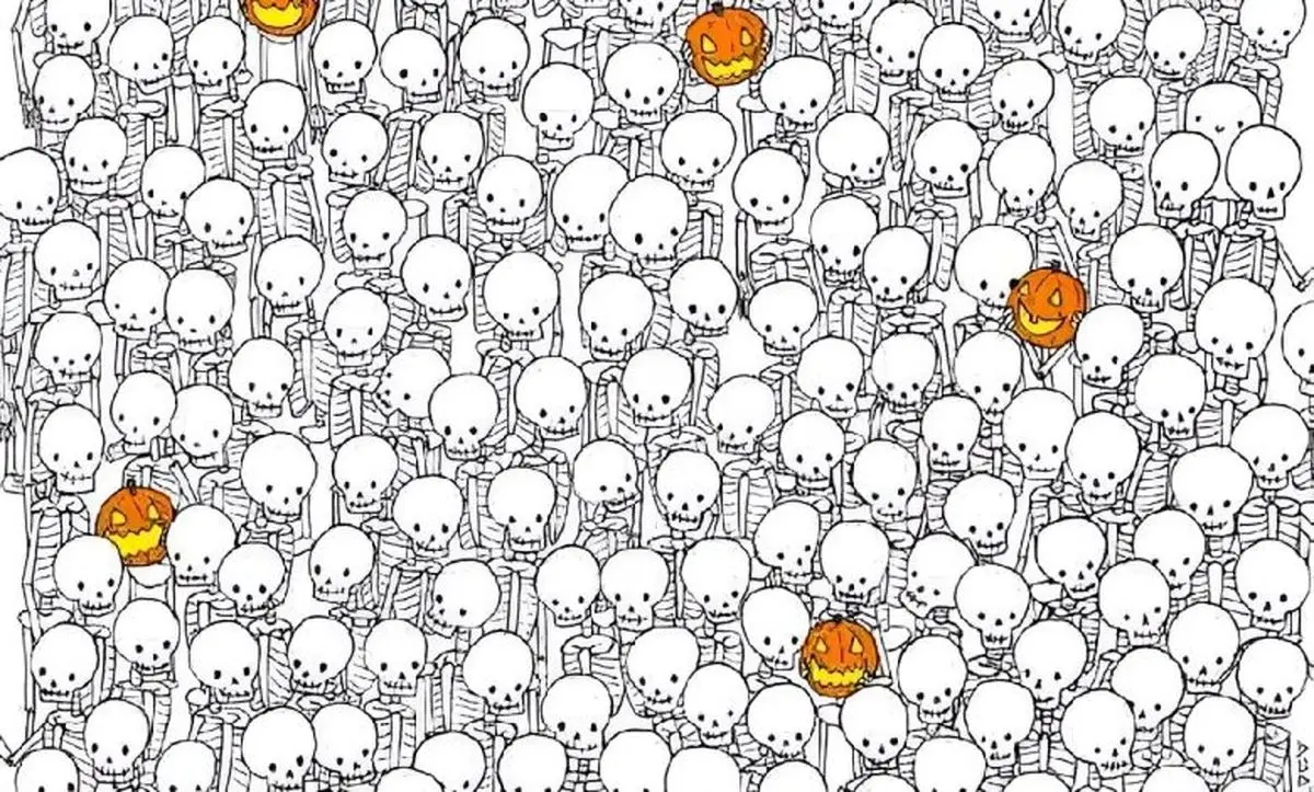 تست بینایی چالش‌برانگیز؛ آیا می‌توانید روح مخفی در میان اسکلت‌ها را در ۵ ثانیه پیدا کنید؟