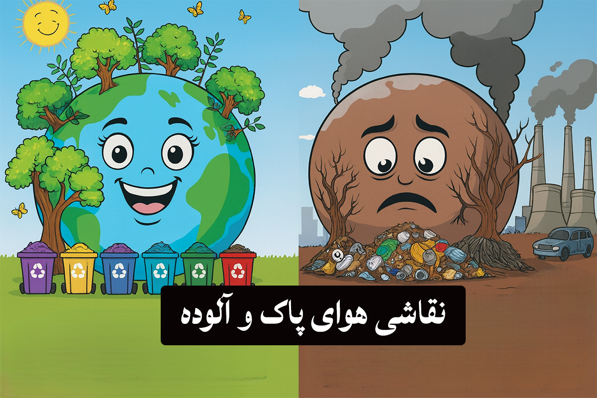 ۴۰ نقاشی جذاب هوای پاک و آلوده که کودکان را عاشق محیط زیست می‌کند!