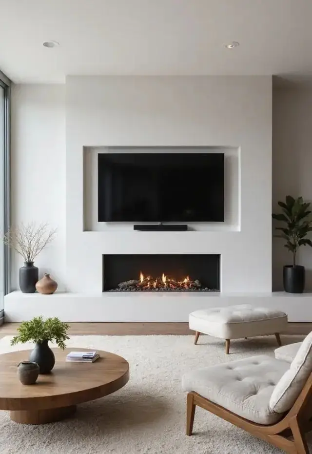 مدل شومینه برقی زیر تلویزیون