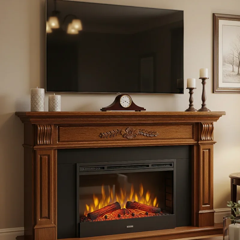 مدل شومینه برقی زیر تلویزیون